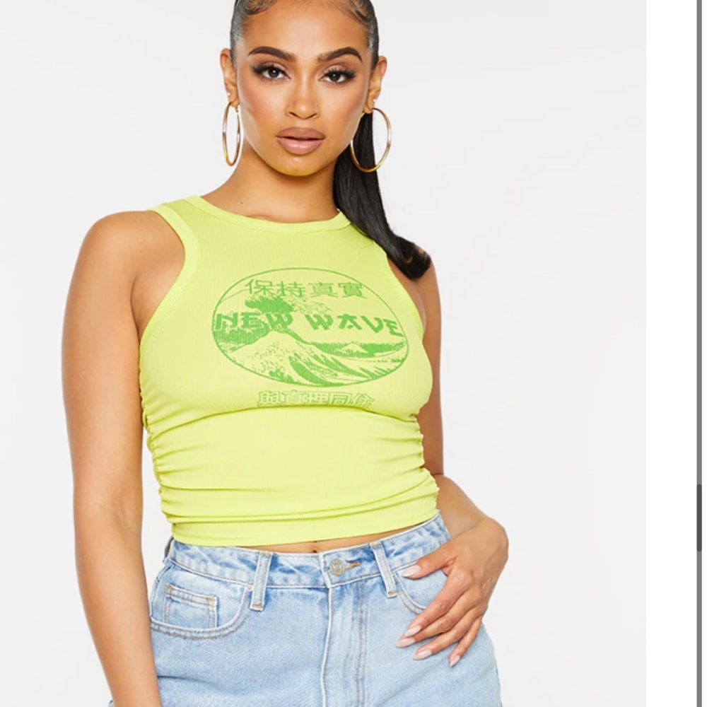 Lime green tank top